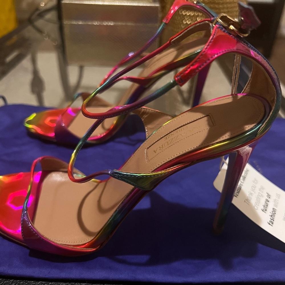Aquazzura, multicolor leather sandals 37.5 IT - Picture 5 of 8